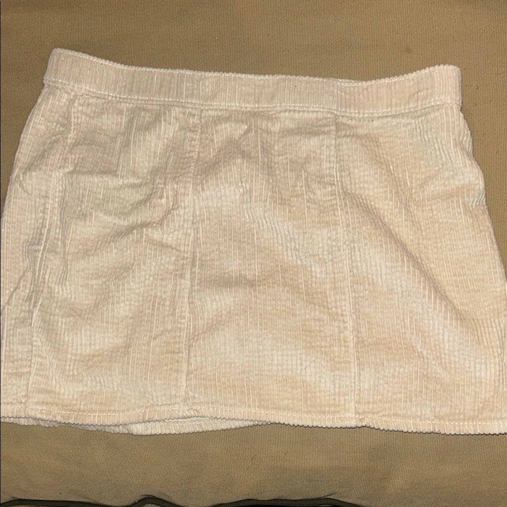 Aerie Tan and White Ribbed Mini Pencil Skirt